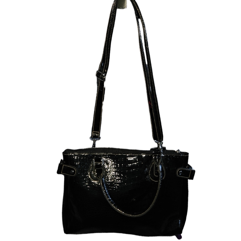 NWT Treviso Croc-Like Embossed Printed Shoulder/Crossbody Purse - Picture 3 of 4